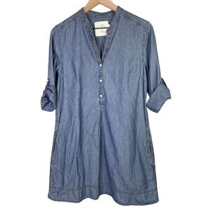 H&M Light Denim Tunic Dress in Medium Blue